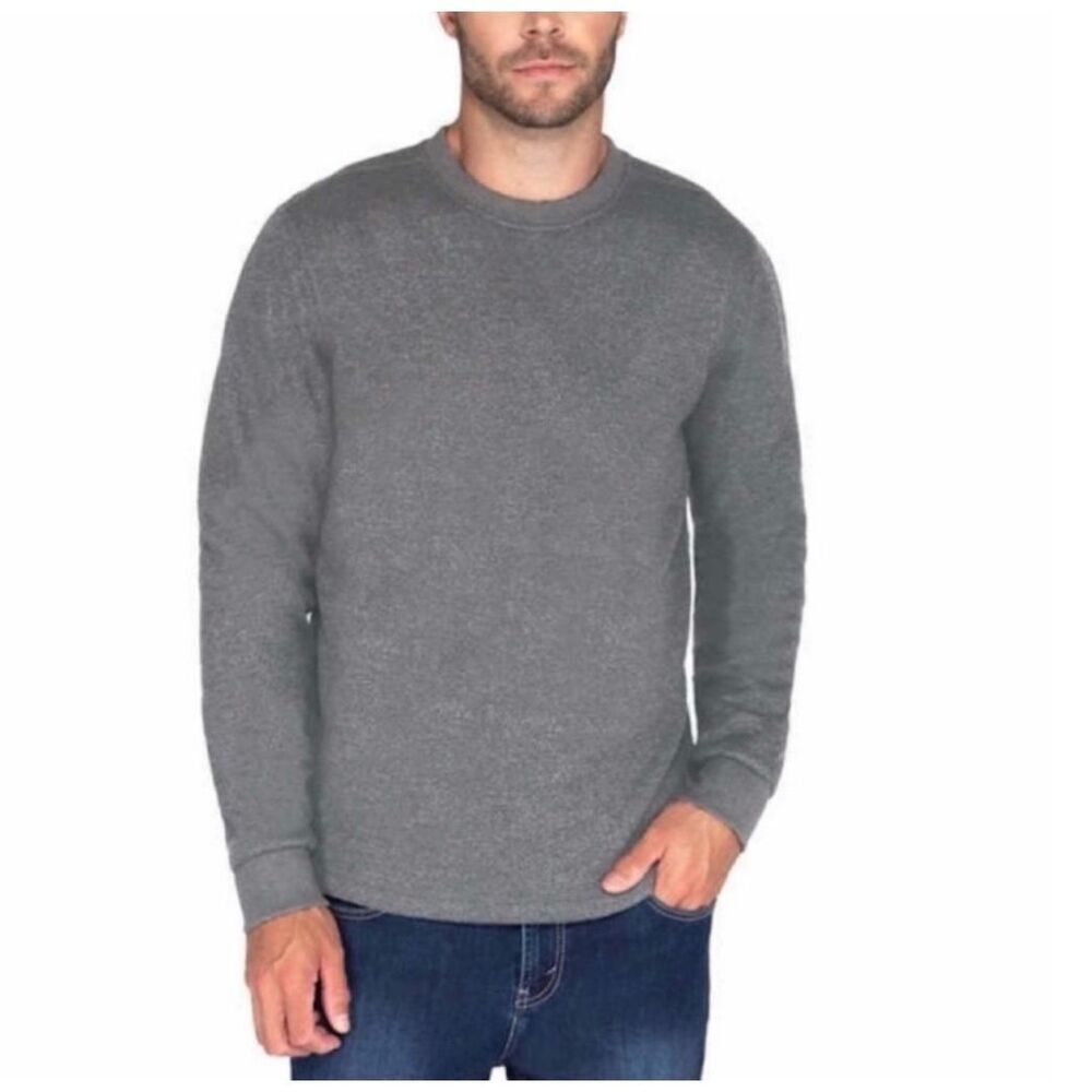 The BC Clothing Co. Gray Waffle Fleece Lined Sweatshirt sz XXL EUC